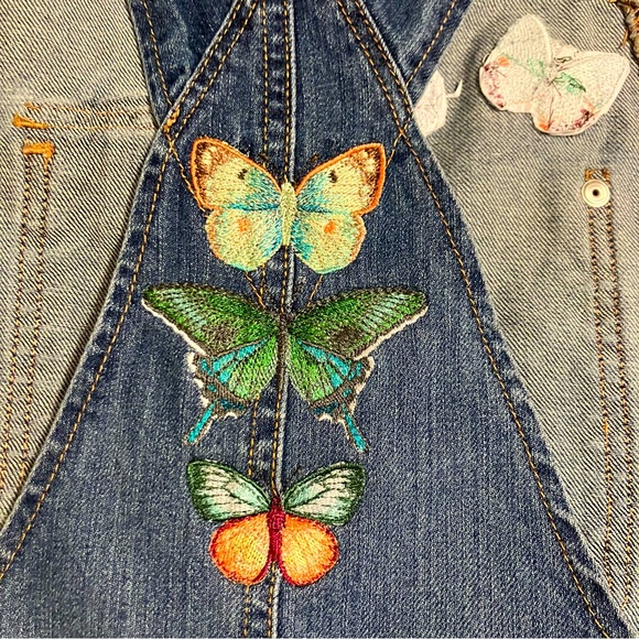Hand Crafted Denim - OOAK Butterfly Bliss Overalls